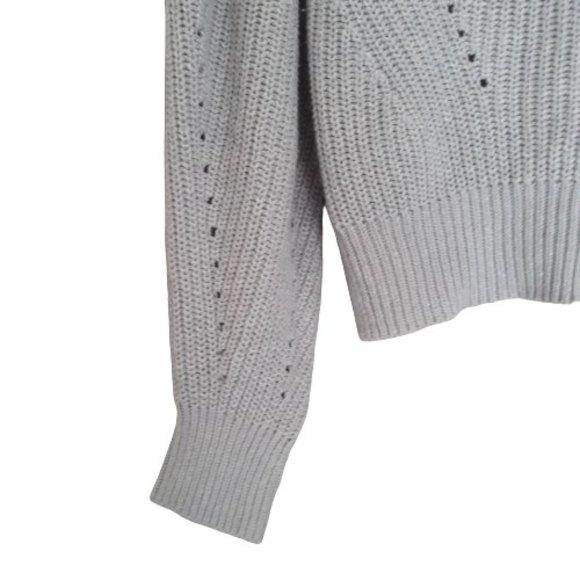 ECO by Design Women's Gray Soft Cable Knit Crop Sweater Size M - Picture 5 of 10